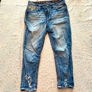Rock Revival light wash ankle cropped jeans